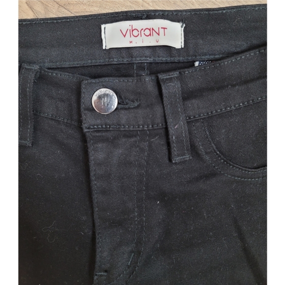 Vibrant m.i.u black mid rise ripped skinny jeans size 3 (W25) - Picture 3 of 6